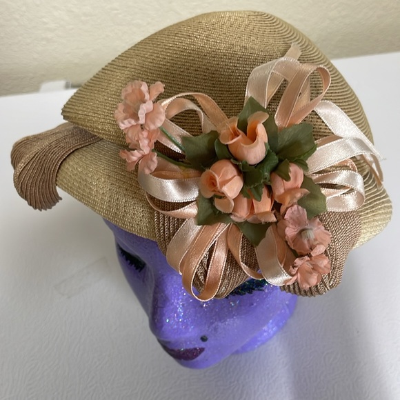 Vintage Floral Decorated Easter/ Spring Women's Hat. Good Vintage Condition. - Picture 3 of 11